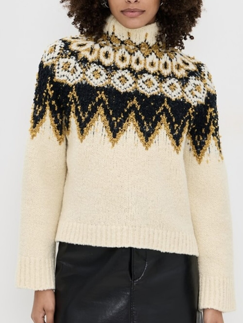 Proenza Schouler White Label Lizzy Sweater in Textured Fair Isle